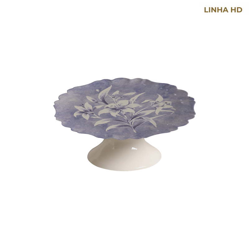 PORTA PETIT FOUR SOFT BLOOM FUNDO AZUL - Linha Soft Bloom - HD - 