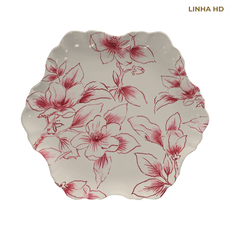 PRATO RASO SOFT BLOOM FLOR ROSA - Linha Soft Bloom - HD - 