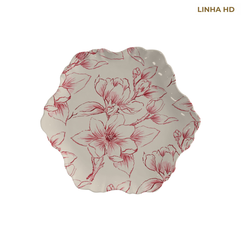 PRATO SOBREMESA SOFT BLOOM FLOR ROSA - Linha Soft Bloom - HD - 