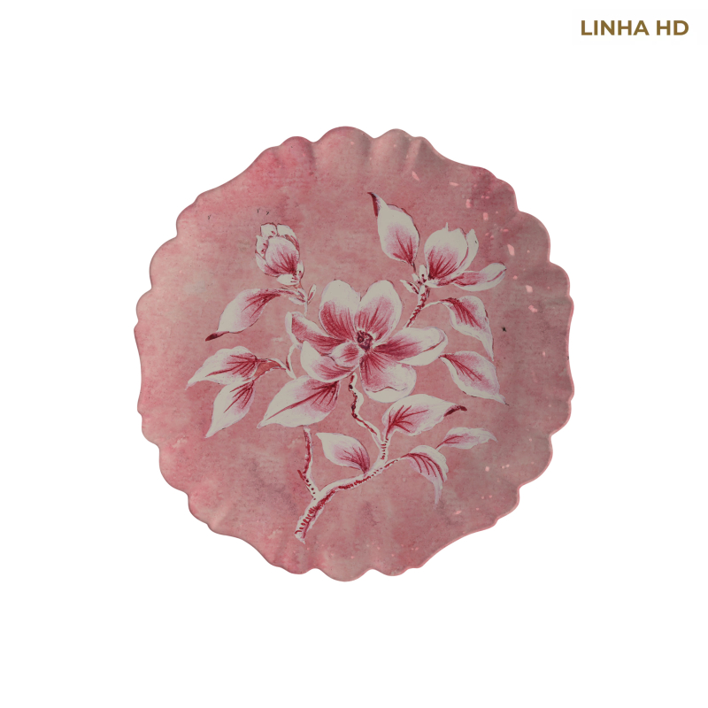 PRATO SOBREMESA SOFT BLOOM FUNDO ROSA - Linha Soft Bloom - HD - 