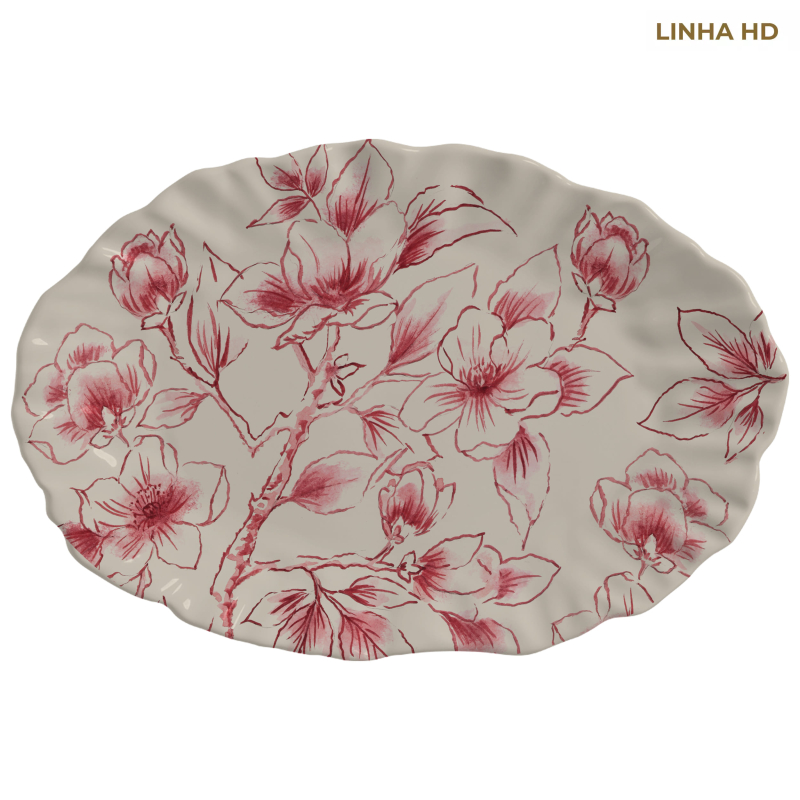 TRAVESSA MEDIA SOFT BLOOM FLOR ROSA - Linha Soft Bloom - HD - 