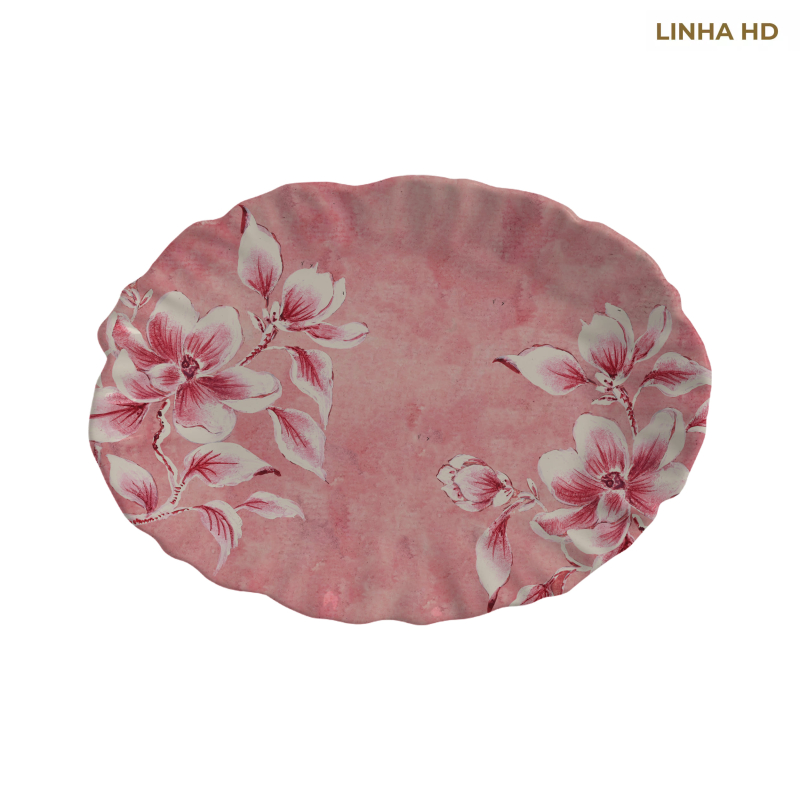 TRAVESSA PEQUENA SOFT BLOOM FUNDO ROSA - Linha Soft Bloom - HD - 