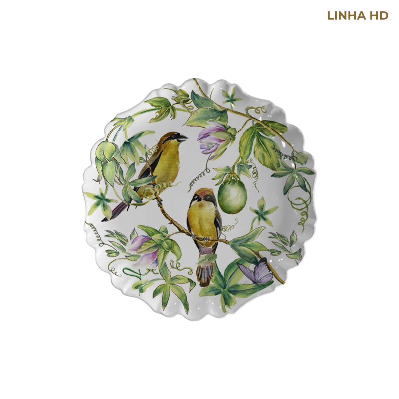 PRATO SOBREMESA PASSION GARDEN 2 PASSARO - Linha Passion Garden - HD - 