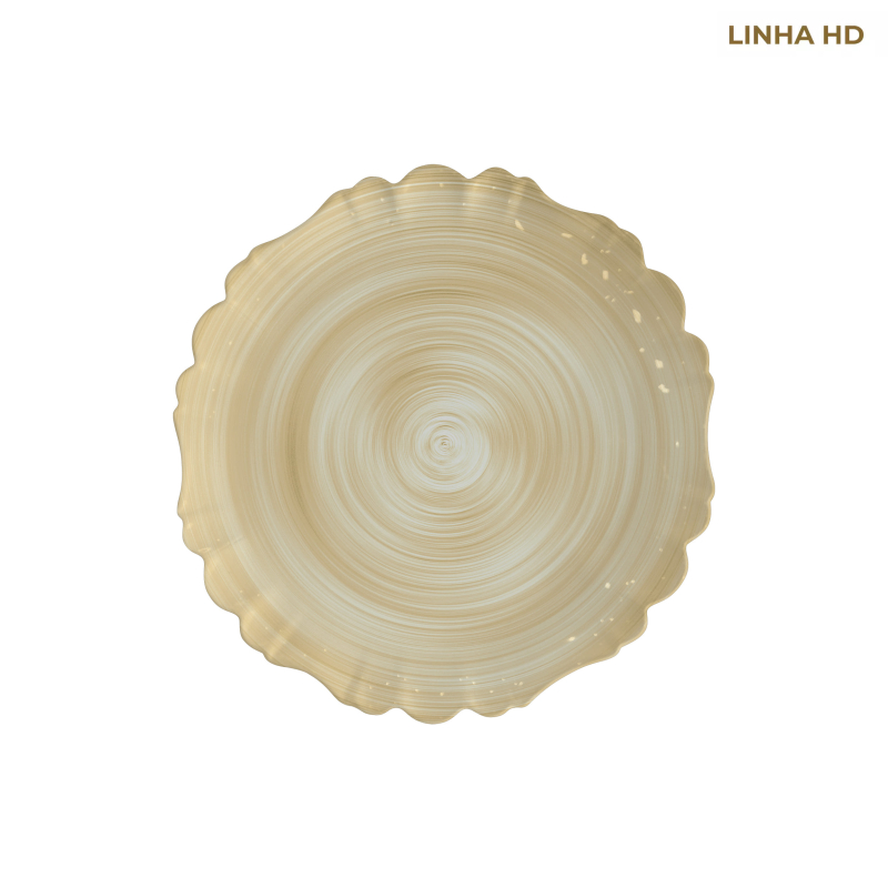 PRATO SOBREMESA COLORS PALM AMARELO - Linha Cores – HD - 