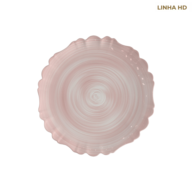 PRATO SOBREMESA COLORS PALM ROSA - Linha Cores – HD - 