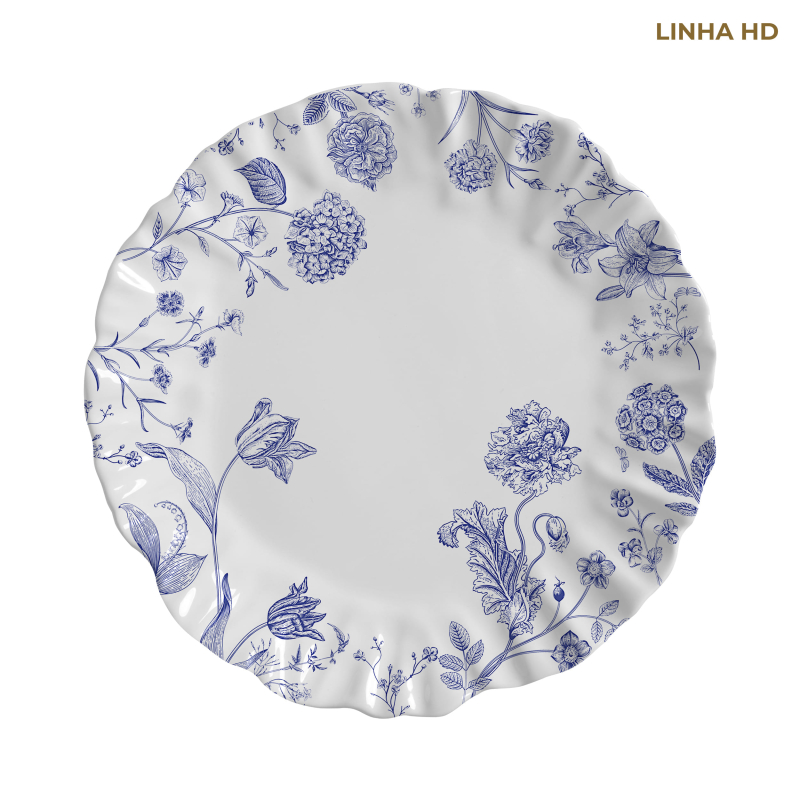 PRATO RASO FLOWERS BLUE - Linha Rabbit's Flowers Blue - HD - 