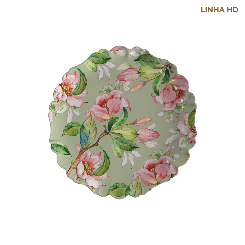 PRATO SOBREMESA FLORAL - Linha Floral Bunny - HD - 