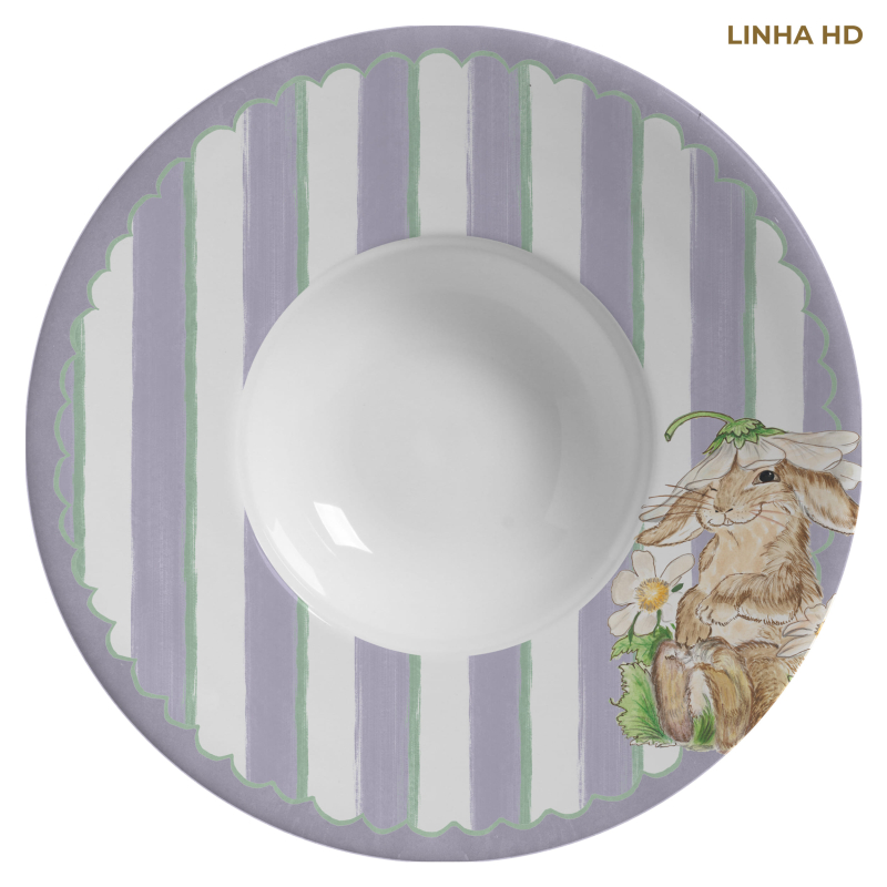 PRATO RISOTO FUN BUNNY S/ TAMPA - Linha Fun Bunny - HD - 