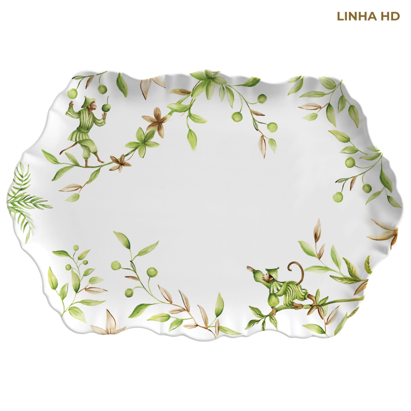 TRAVESSA MEDIA RETANGULAR GREEN MONKEYS - Linha Green Monkeys - HD - 