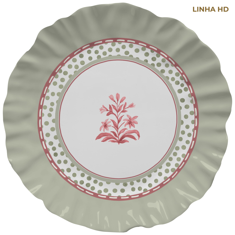 SOUSPLAT BORDA VERDE NINA FLOWERS - Linha Nina Flowers - HD - 