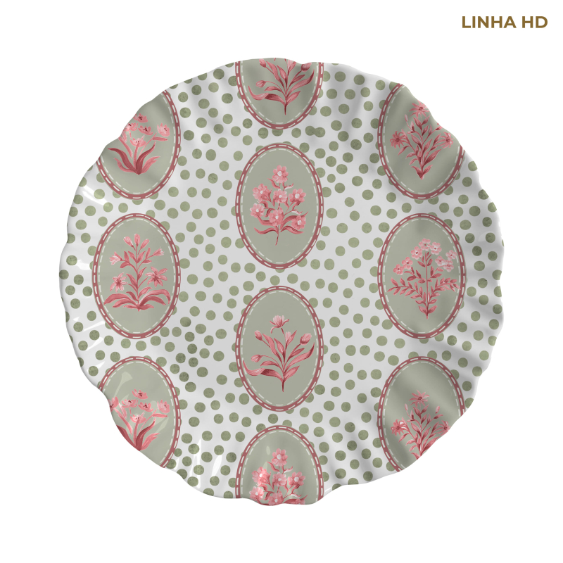 PRATO RASO BOLINHA NINA FLOWERS - Linha Nina Flowers - HD - 