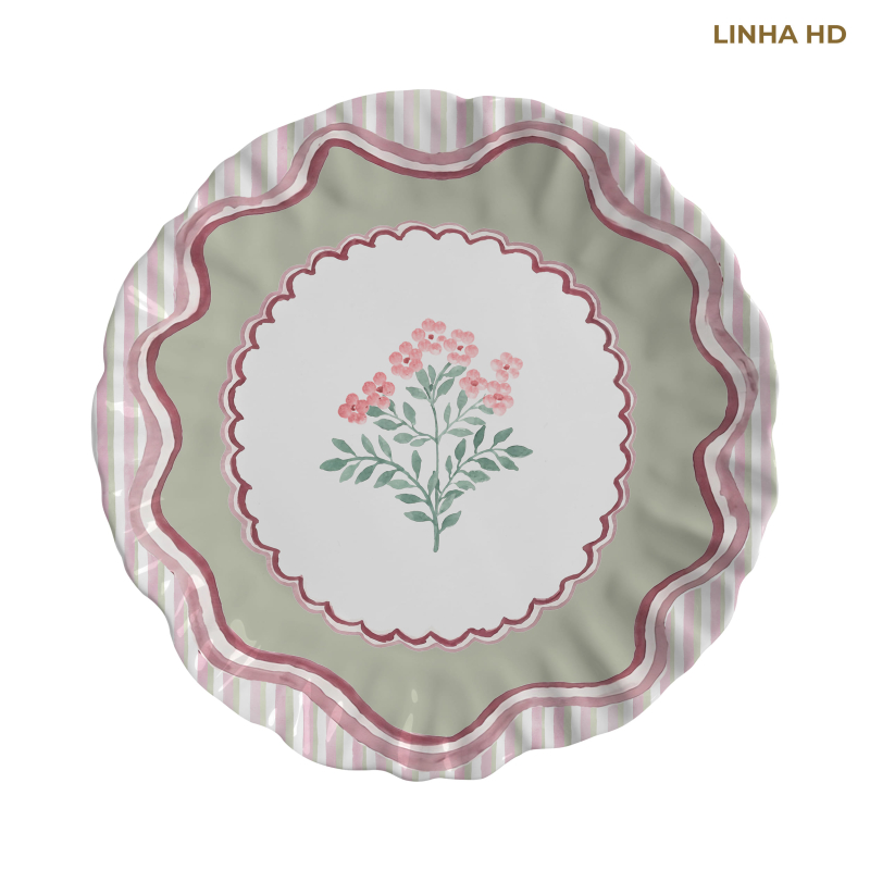 PRATO RASO LISTRA NINA FLOWERS - Linha Nina Flowers - HD - 