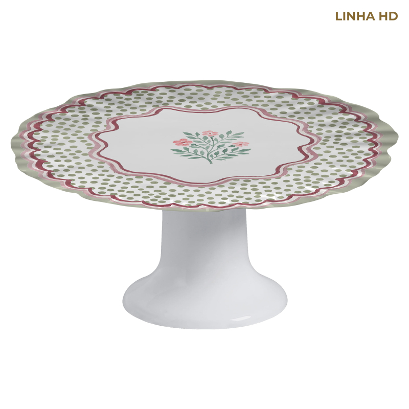 PORTA TORTA BOLINHA NINA FLOWERS C/ PE - Linha Nina Flowers - HD - 