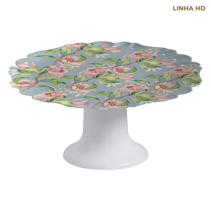 PORTA TORTA MOMMY FLOWERS C/ PE - Linha Mommy Flowers - HD - 