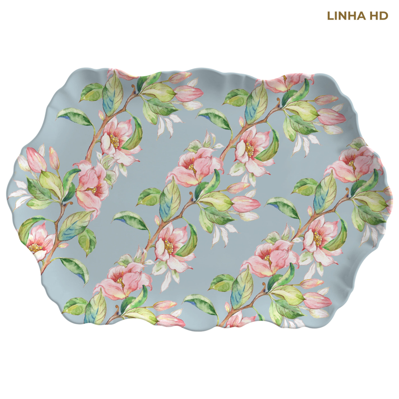 TRAVESSA MEDIA RETANGULAR MOMMY FLOWERS - Linha Mommy Flowers - HD - 