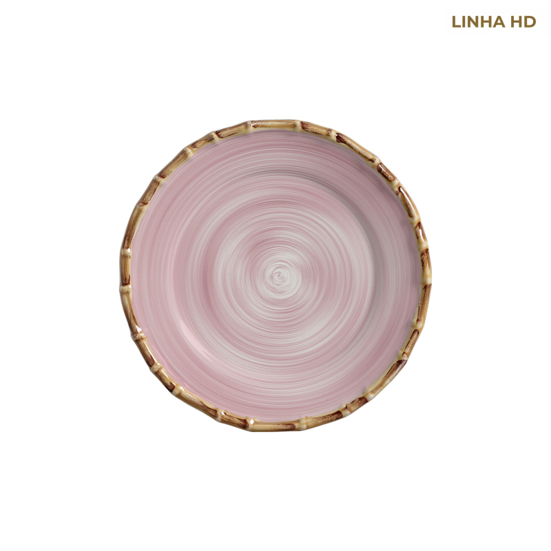 PRATO SOBREMESA FLAT ROSA - Linha Cores – HD - 