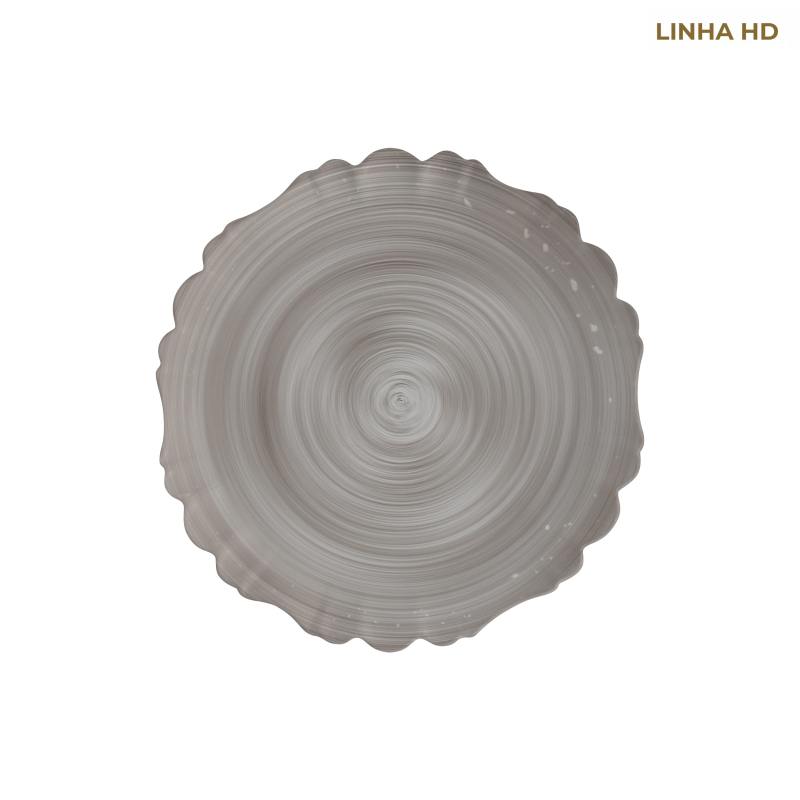 PRATO SOBREMESA COLORS PALM CINZA - Linha Cores – HD - 