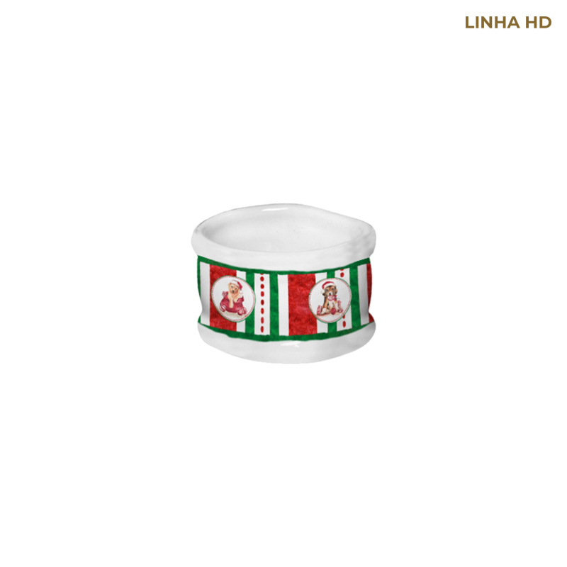 CONJ. 4 PORTA GUARDANAPO CHRISTMAS PUPPIES - Linha Christmas Puppies - HD - 