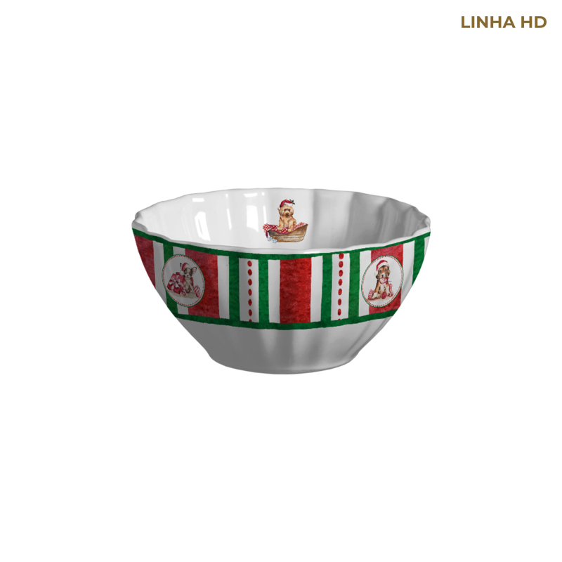 CONJ. 4 BOWL CEREAL CHRISTMAS PUPPIES - Linha Christmas Puppies - HD - 