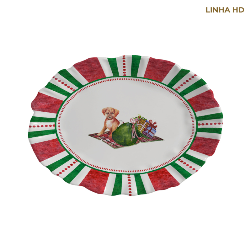 TRAVESSA PEQUENA CHRISTMAS PUPPIES - Linha Christmas Puppies - HD - 
