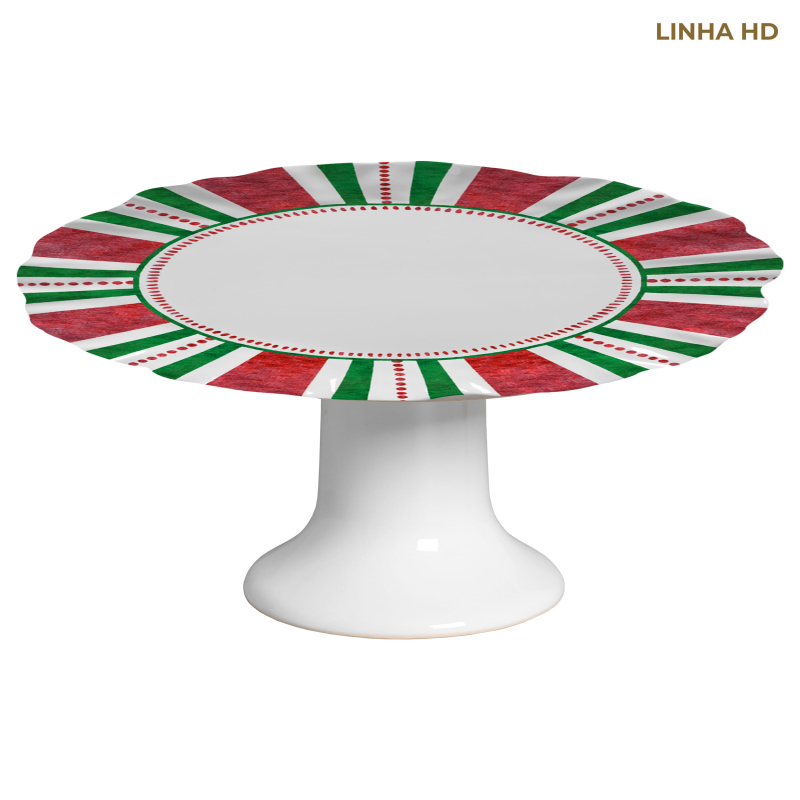 PORTA TORTA CHRISTMAS PUPPIES C/ PE - Linha Christmas Puppies - HD - 
