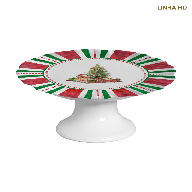 PRATO BOLO CHRISTMAS PUPPIES C/ PE - Linha Christmas Puppies - HD - 