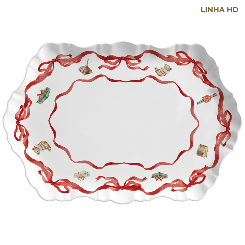 TRAVESSA MEDIA RETANGULAR PIN DE NOEL - Linha Pin de Noel - HD - 