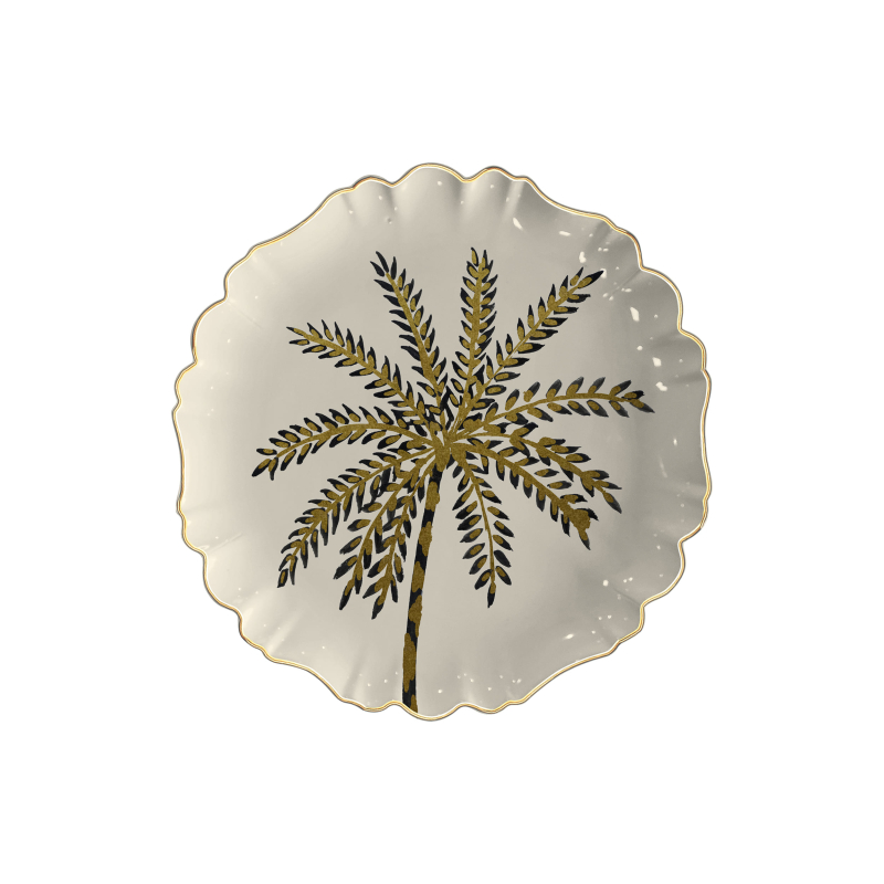 PRATO SOBREMESA COCONUT GOLD WHITE - Linha Coconut Gold - 