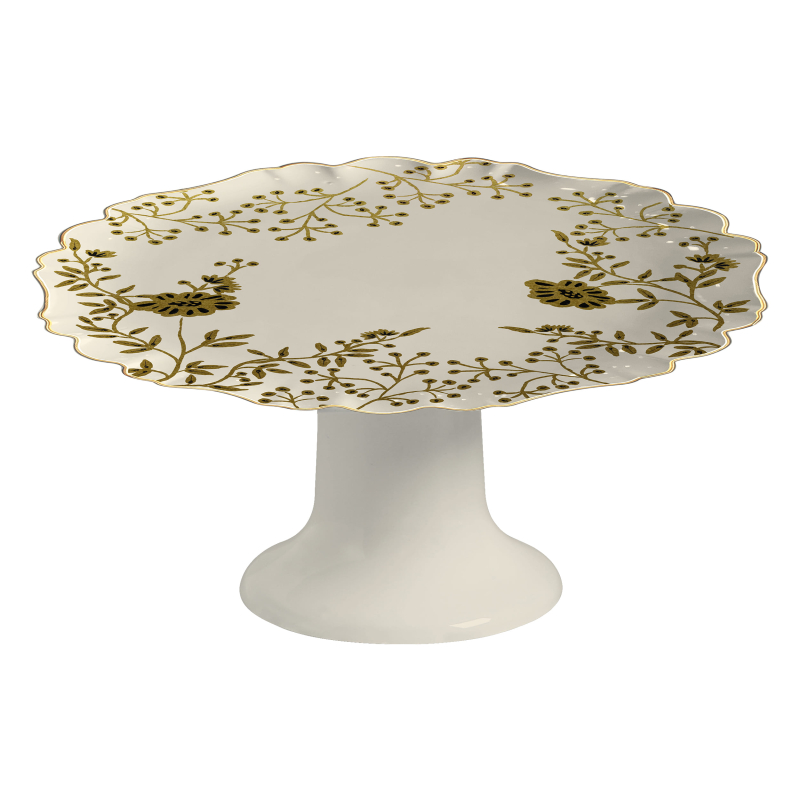PORTA TORTA COCONUT GOLD WHITE C/ PE - Linha Coconut Gold - 