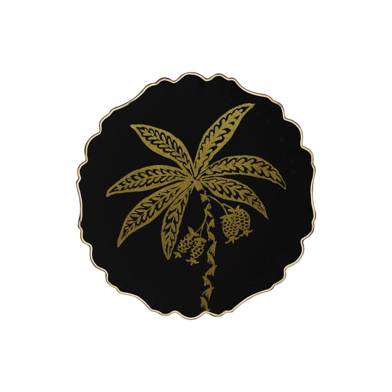 PRATO SOBREMESA COCONUT GOLD BLACK - Linha Coconut Gold - 