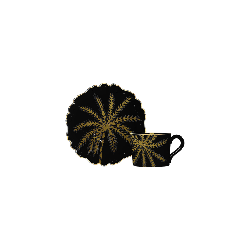 XICARA CAFE COCONUT GOLD BLACK C/ PIRES - Linha Coconut Gold - 