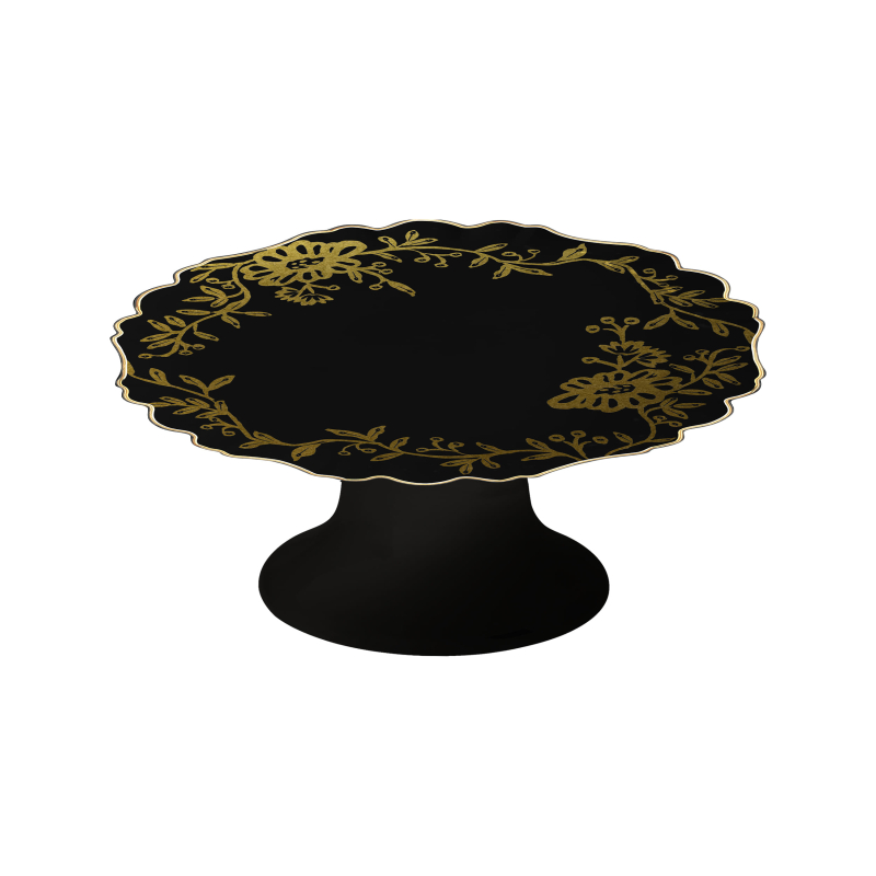 PRATO BOLO COCONUT GOLD BLACK C/ PE - Linha Coconut Gold - 