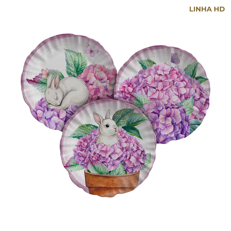 PRATO SOBREMESA JARDIN D'HORTENSIA - Linha Jardin D'Hortensia - HD - 