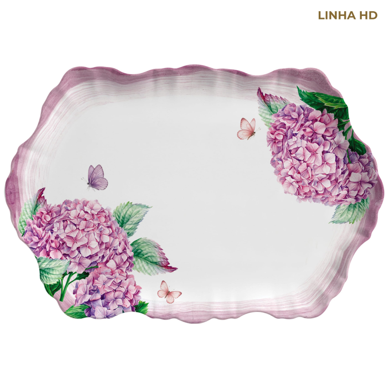 TRAVESSA MEDIA RETANGULAR JARDIN D'HORTENSIA - Linha Jardin D'Hortensia - HD - 