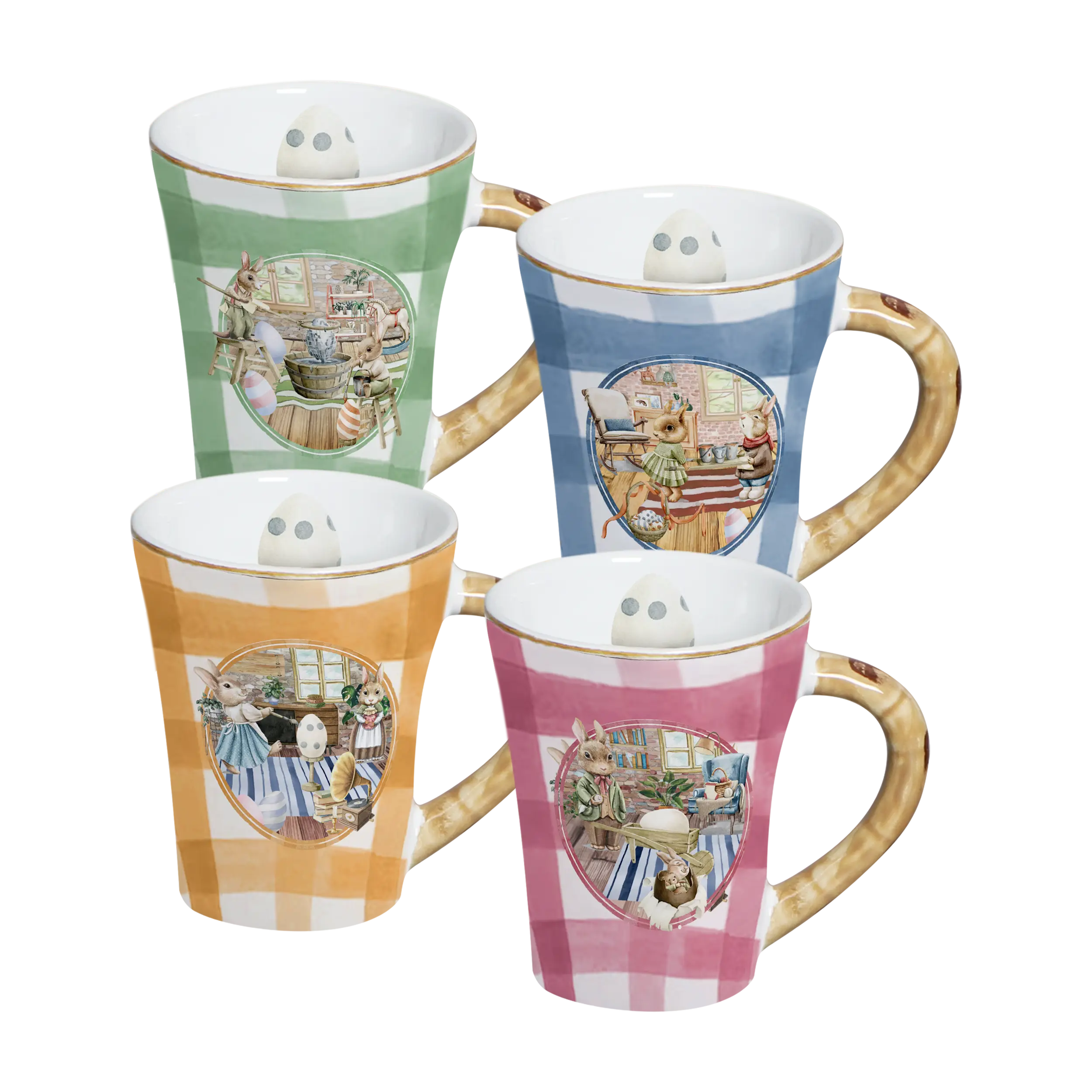 CONJ.4 CANECA RABBIT'S FAMILY - Linha Rabbit's Family - 