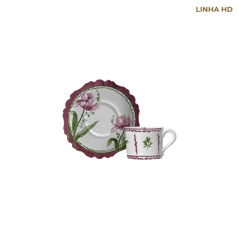 XICARA CAFE PINK TULIP C/ PIRES - Linha Pink Tulip - HD - 