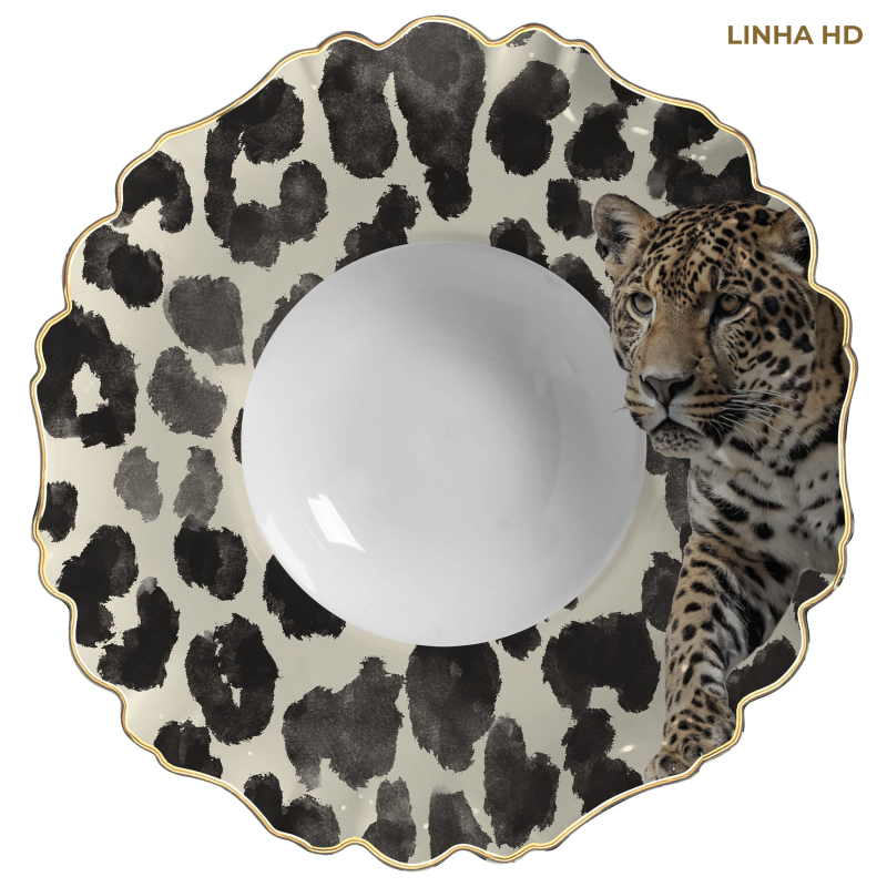 PRATO RISOTO JUNGLE COLORS ONCA S/ TAMPA - Linha Jungle Colors - HD - 