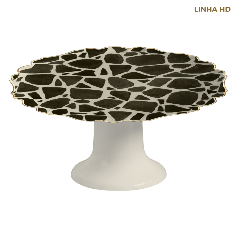 PORTA TORTA JUNGLE COLORS GIRAFA C/ PE - Linha Jungle Colors - HD - 