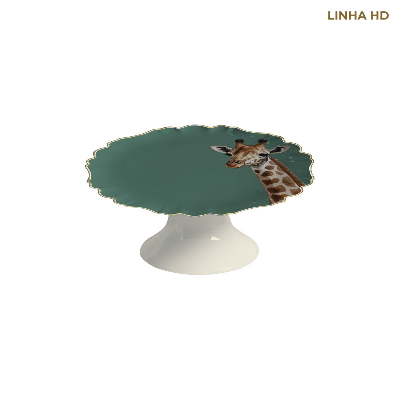 PORTA PETIT FOUR JUNGLE COLORS GIRAFA C/ PE - Linha Jungle Colors - HD - 