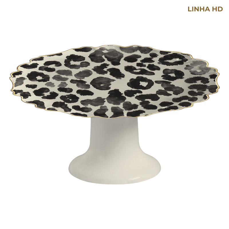 PORTA TORTA JUNGLE COLORS ONCA C/ PE - Linha Jungle Colors - HD - 