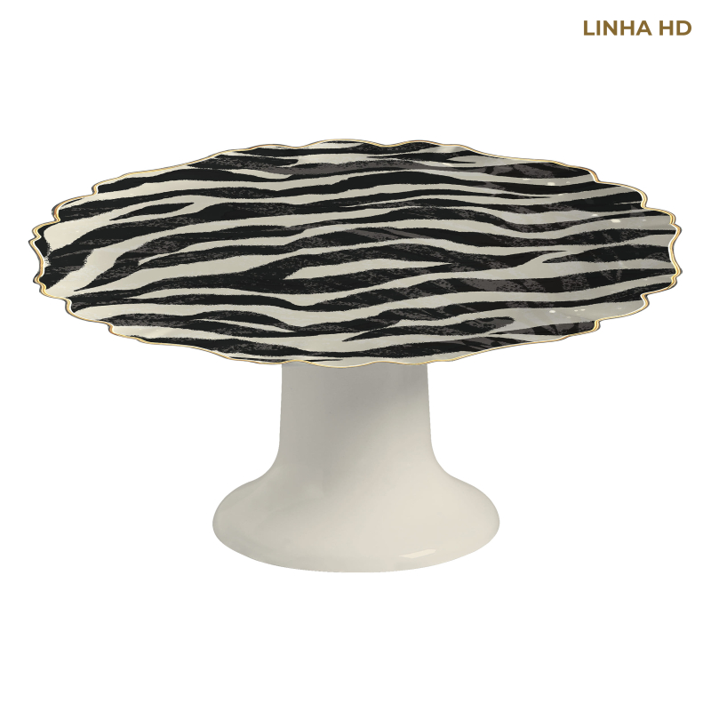 PORTA TORTA JUNGLE COLORS ZEBRA C/ PE - Linha Jungle Colors - HD - 