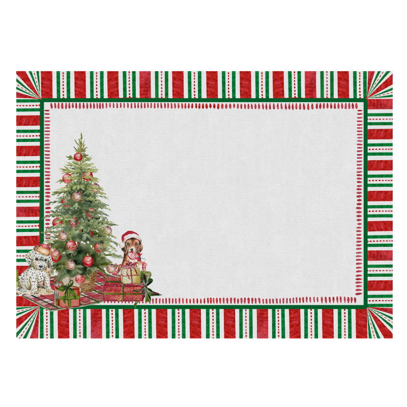 CONJ. 4 JOGO AMERICANO CHRISTMAS PUPPIES - Linha Christmas Puppies - HD - 