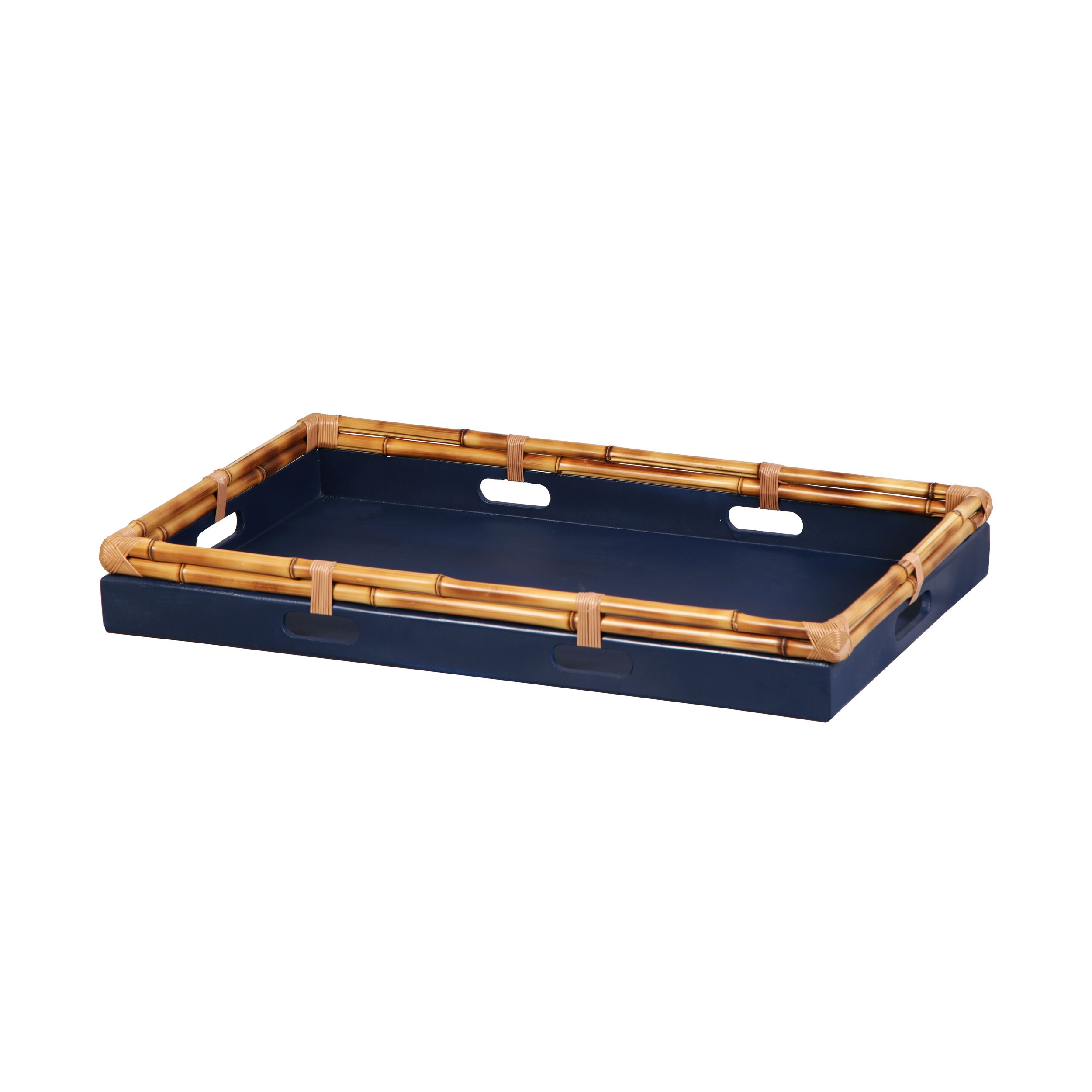 BANDEJA MDF C/BAMBU GG AZUL -  Bandejas - 