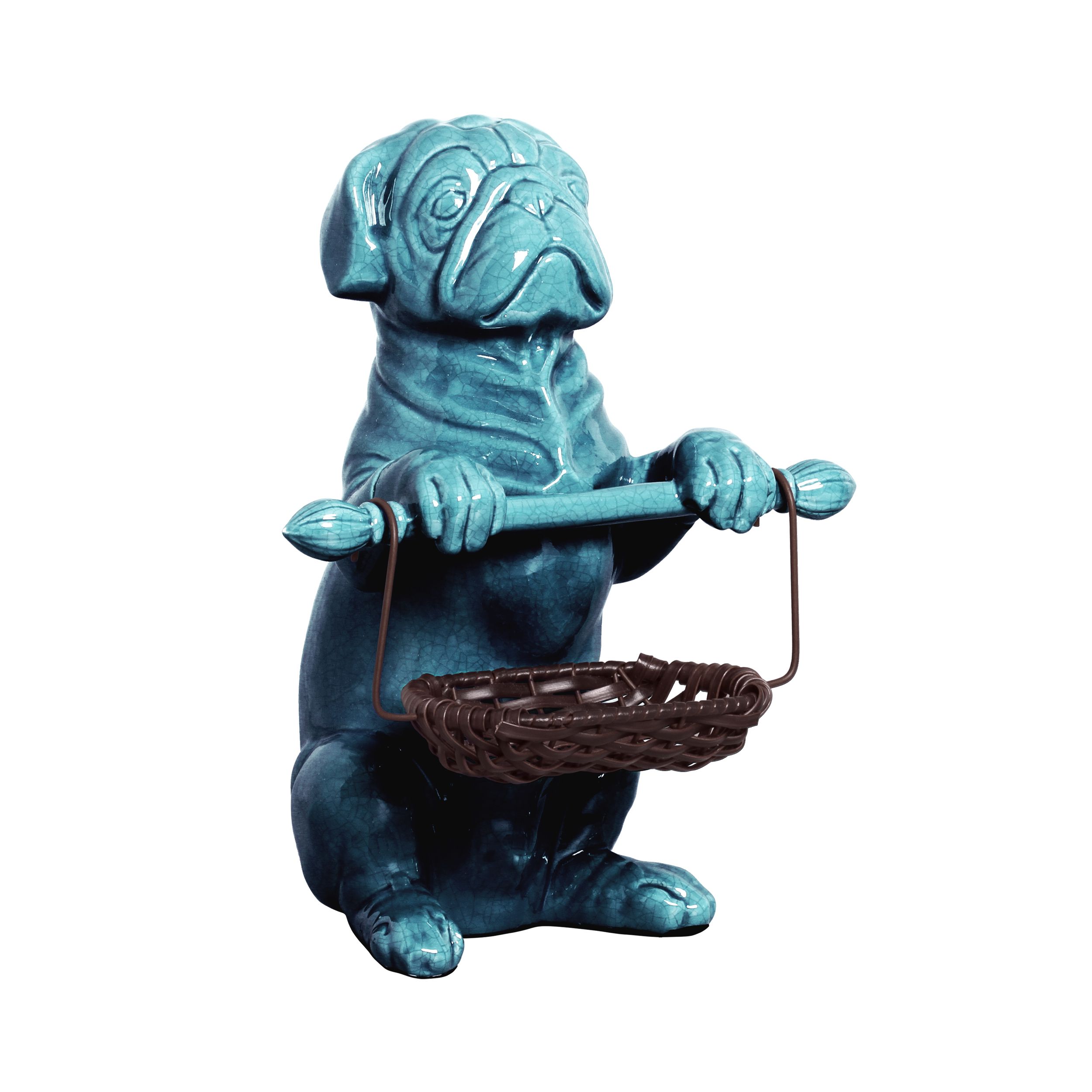 CACHORRO DE LAVABO AZUL JEANS -  Objetos para Decoração em cerâmica - 
