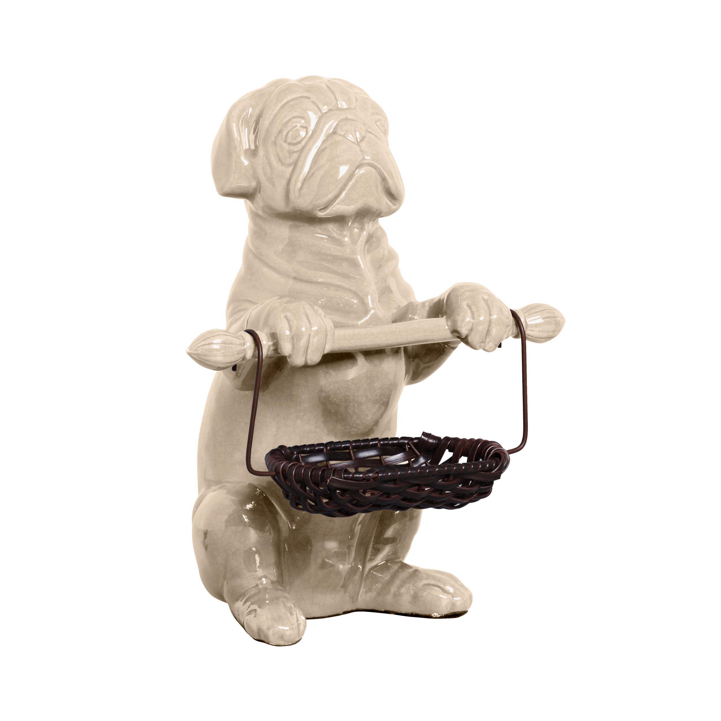 CACHORRO DE LAVABO BEGE -  Objetos para Decoração em cerâmica - 