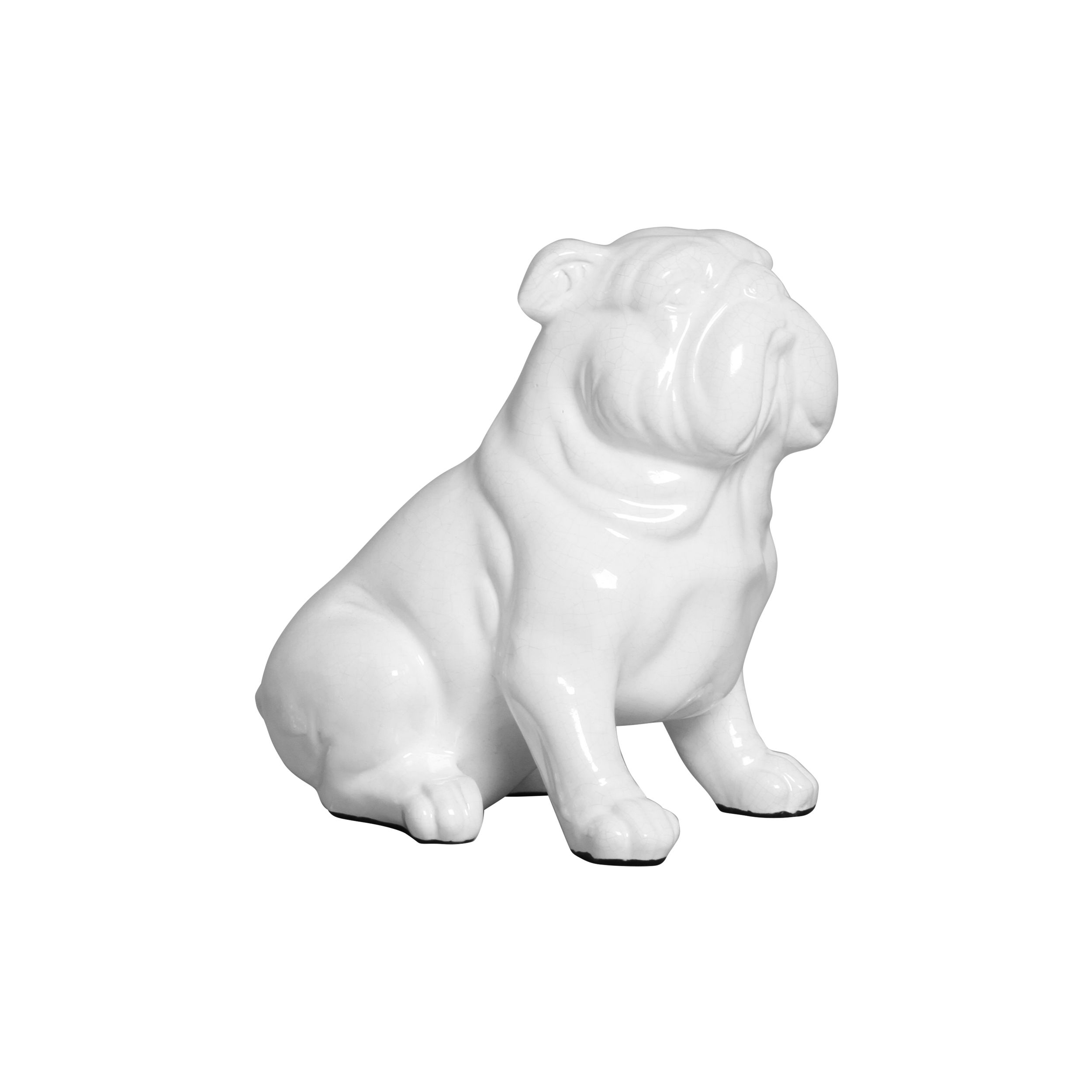 CACHORRO SENTADO GDE BRANCO -  Objetos para Decoração em cerâmica - 
