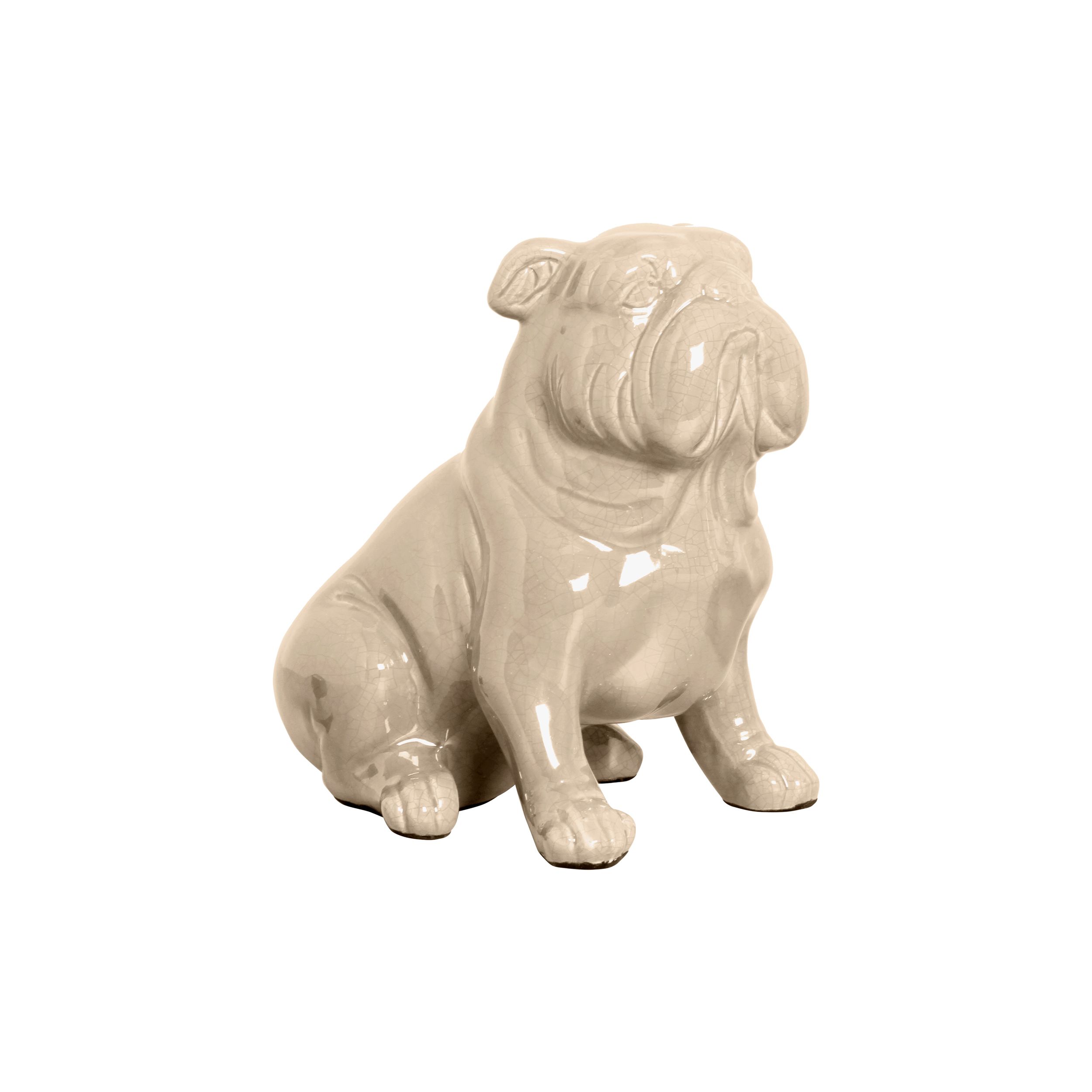 CACHORRO SENTADO GDE BEGE -  Objetos para Decoração em cerâmica - 
