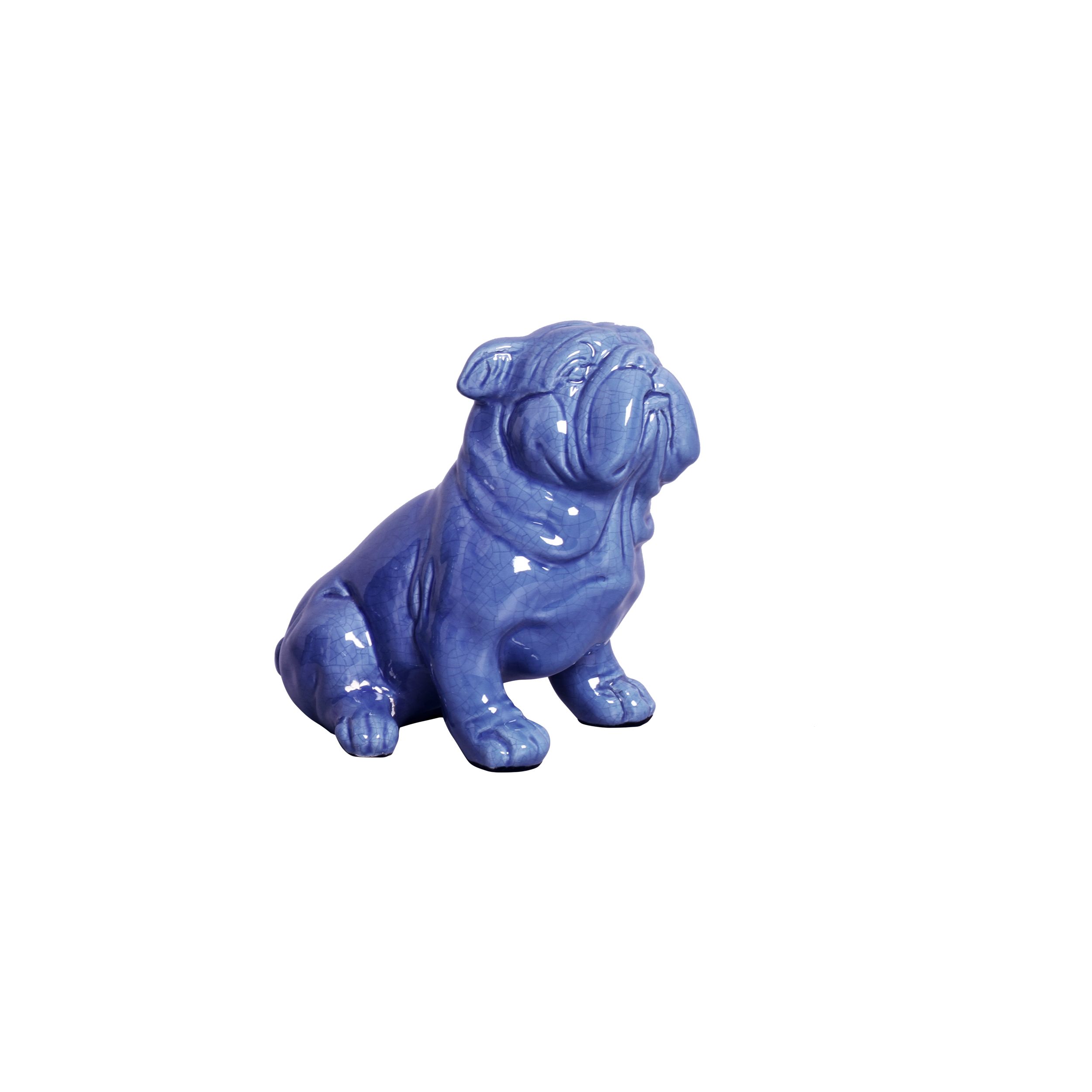 CACHORRO SENTADO PEQ AZUL NOVO -  Objetos para Decoração em cerâmica - 