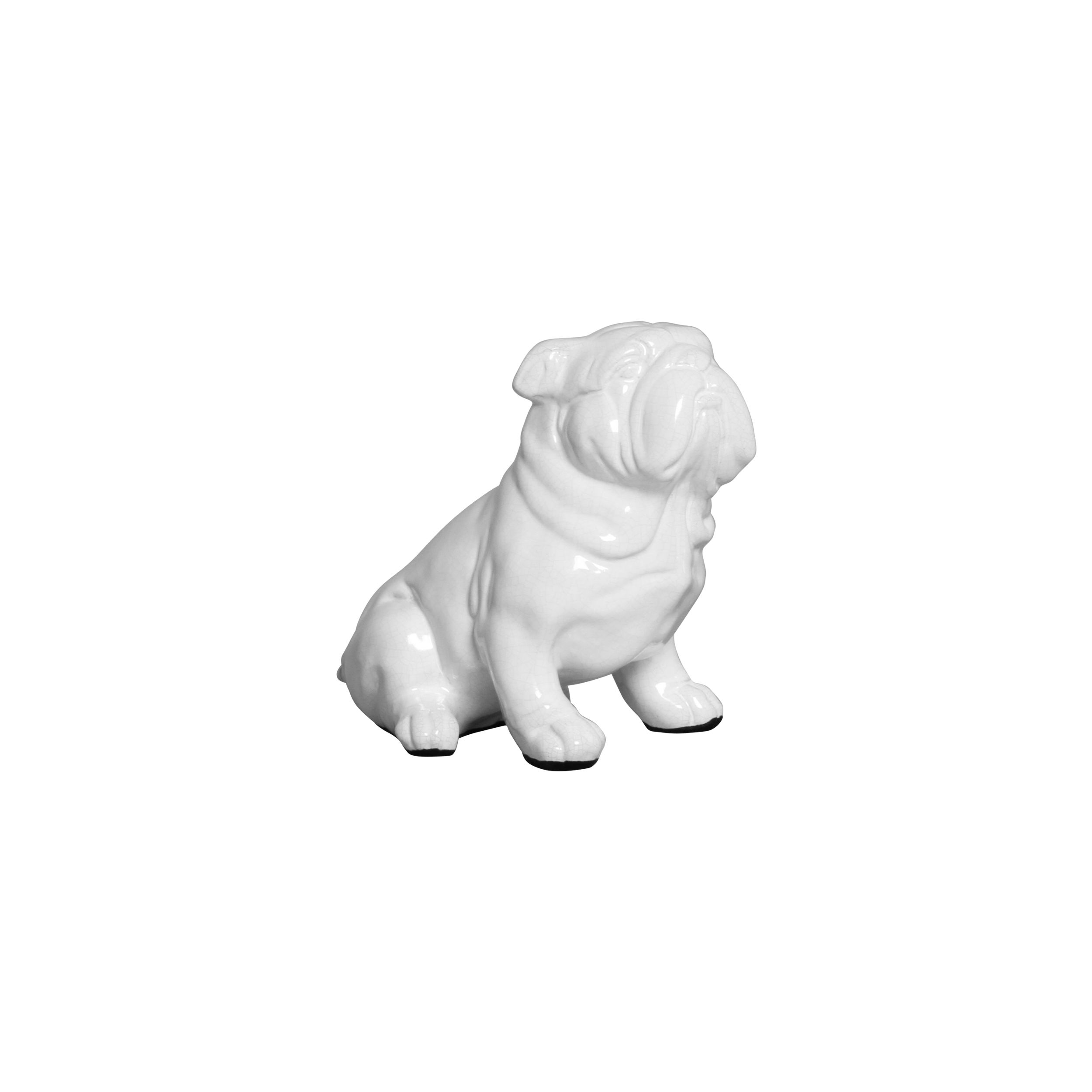 CACHORRO SENTADO PEQ BRANCO -  Objetos para Decoração em cerâmica - 
