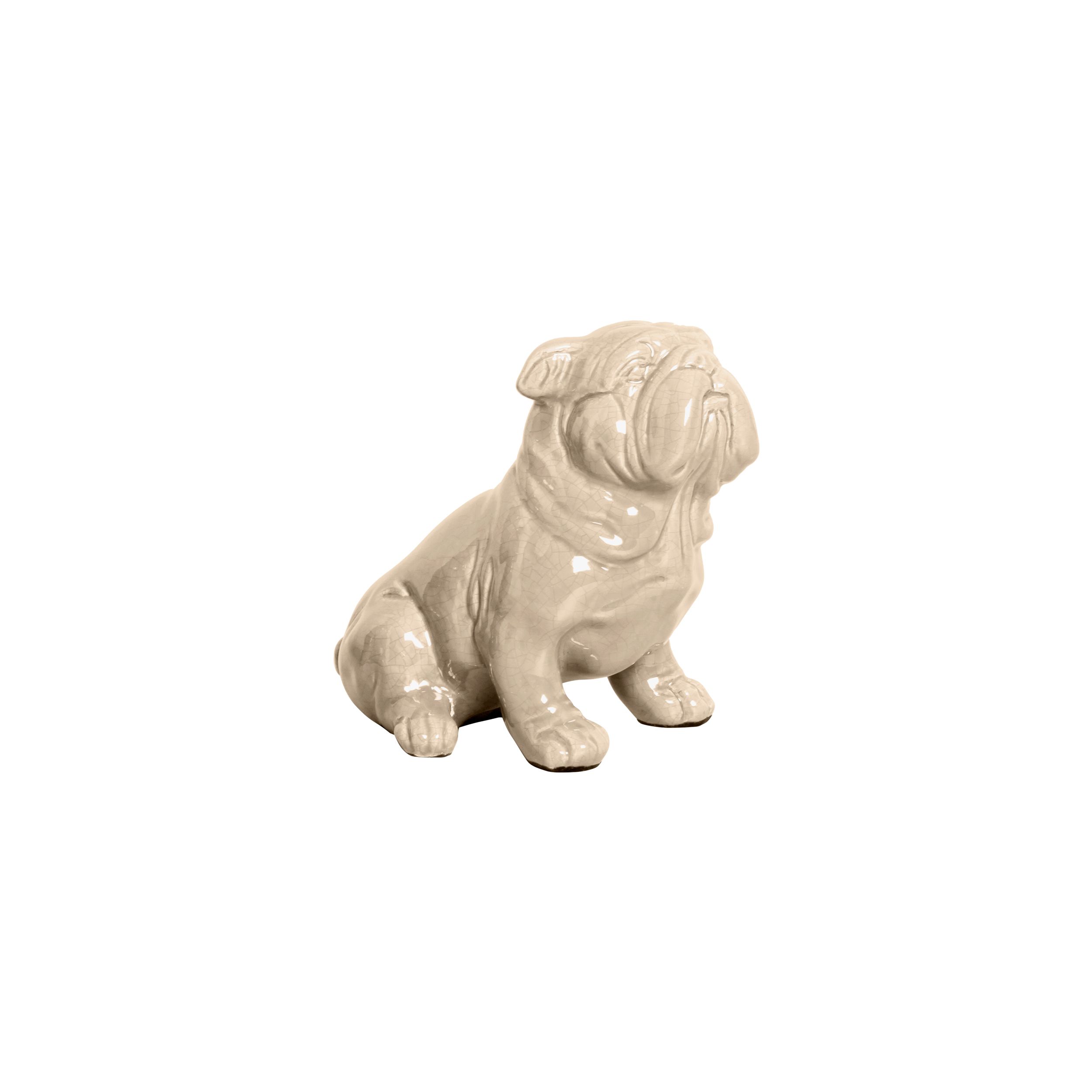 CACHORRO SENTADO PEQ BEGE -  Objetos para Decoração em cerâmica - 